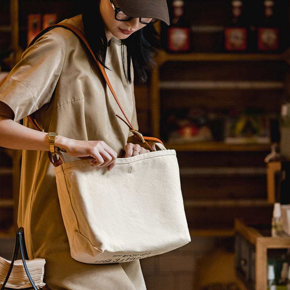 馬登女裝 美式子母做舊印花工具單肩包阿美哢嘰簡約斜挎包