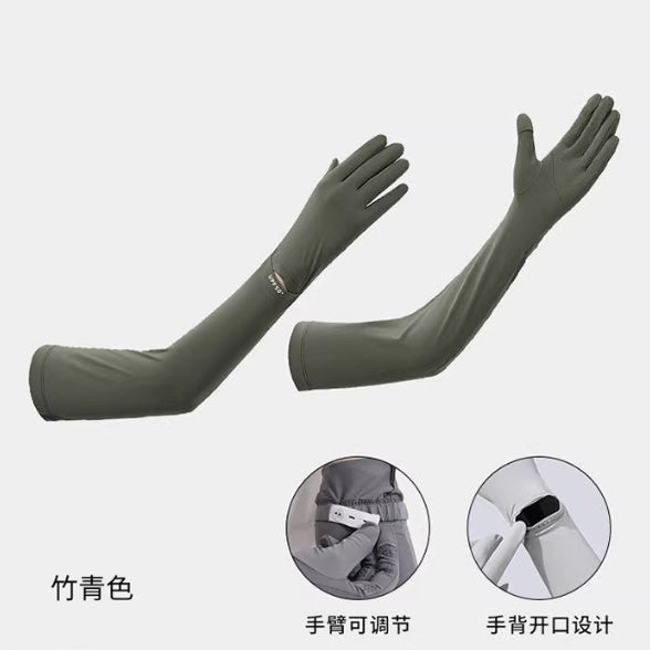 夏季遮陽防曬冰袖套女防紫外線長款手套開車防滑戶外透氣騎行護臂