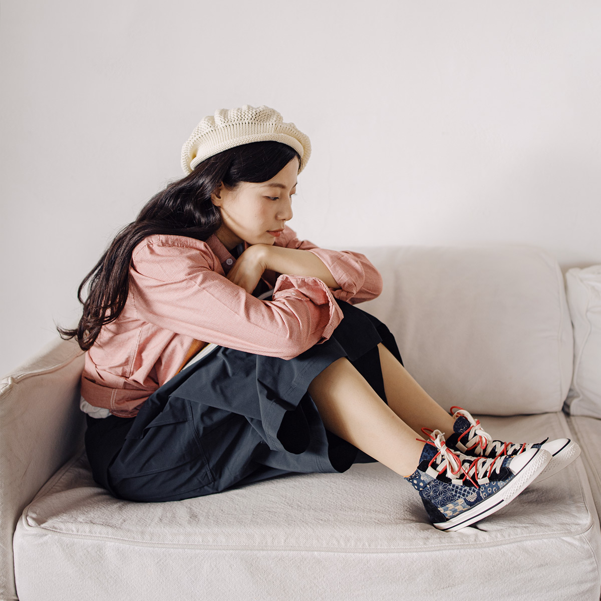 馬登女裝 地心引力Gravity 2023新款高幫帆布鞋情侶腰果花古布板鞋