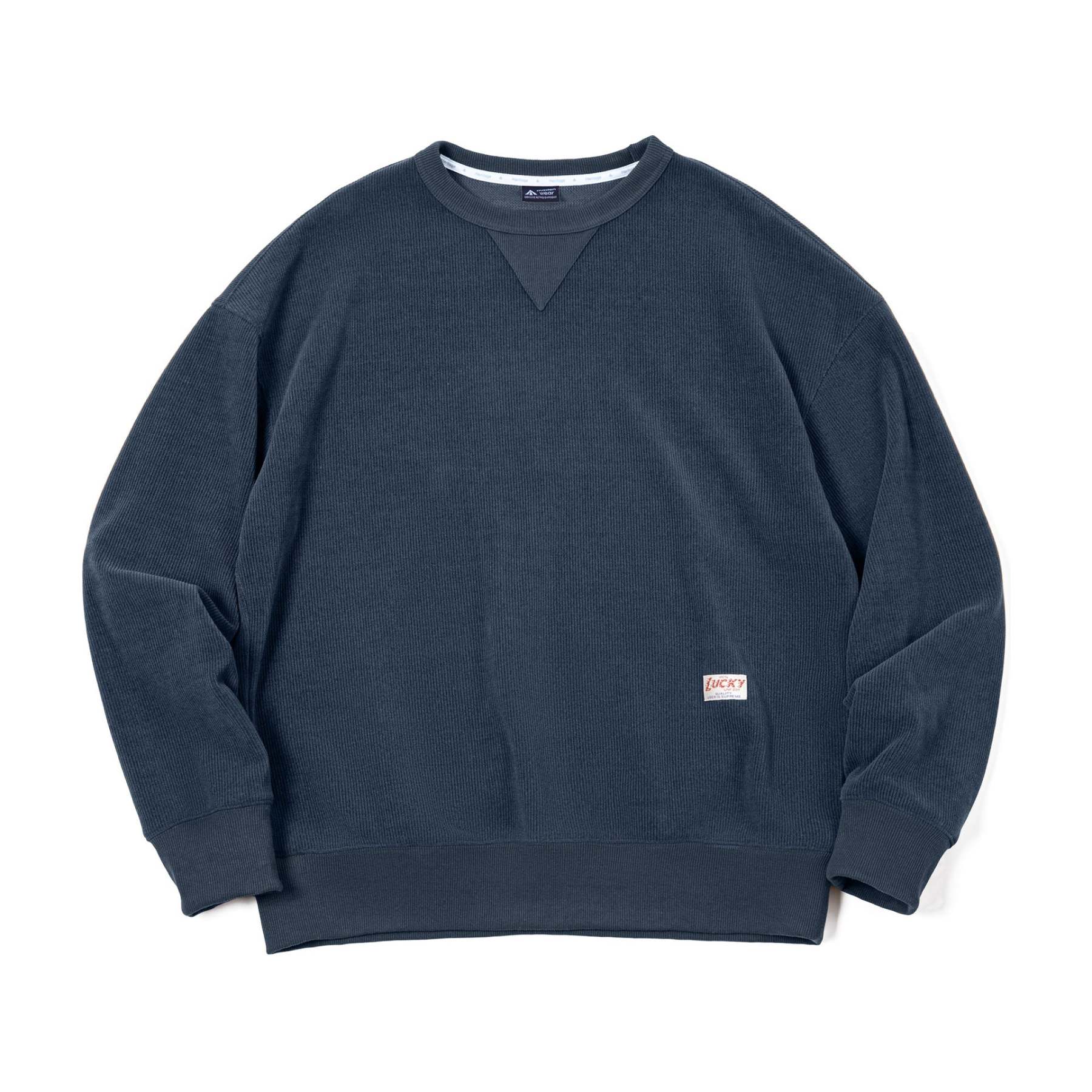 馬登女裝 美式復古雪尼爾衛衣女秋套頭長袖打底衫微落肩圓領上衣