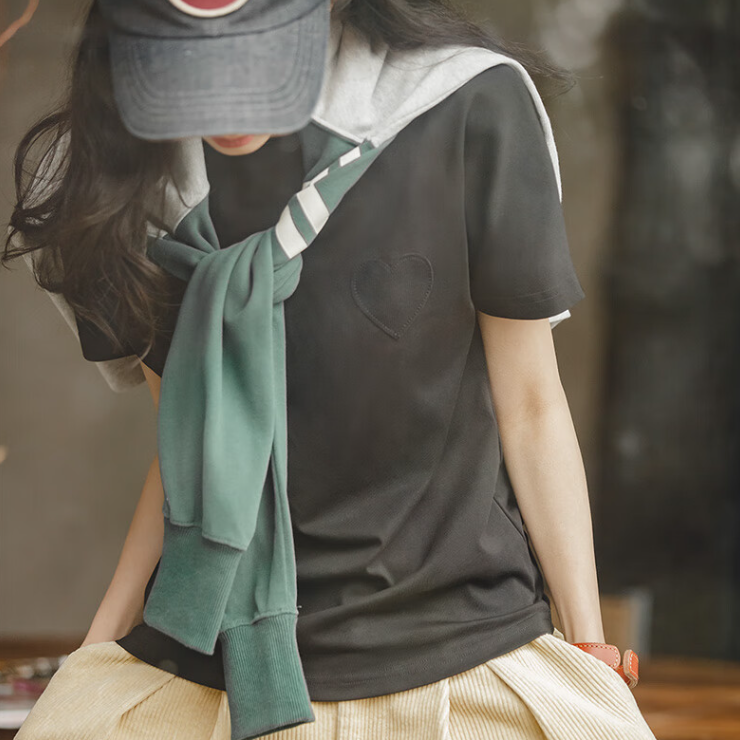 馬登女裝 休閒冰絲凉感T恤夏季基礎款正肩圓領短袖上衣白色打底衫