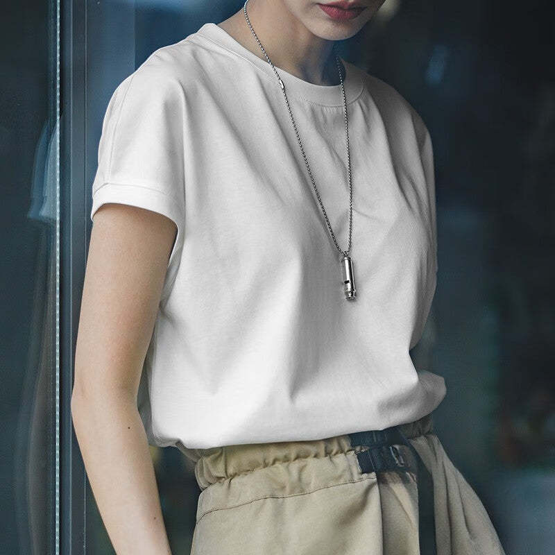 馬登女裝 冰絲上衣落肩基礎鹽系短袖夏凉感打底衫薄款寬鬆圓領T恤