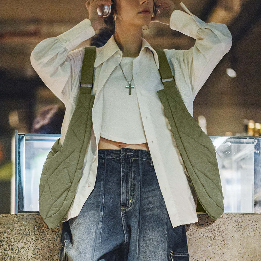 馬登女裝 機能馬甲包辛芷蕾大容量斜挎包馬甲背心包多功能工裝馬甲