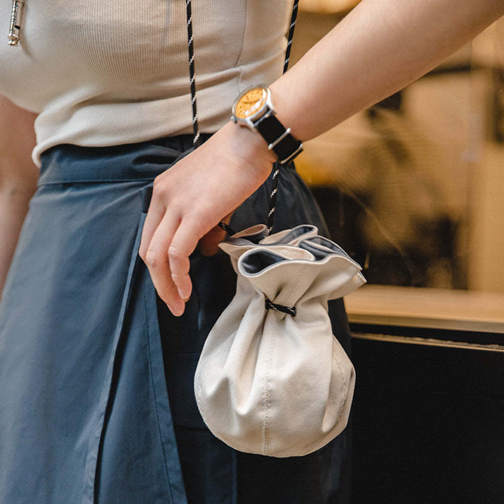 馬登女裝 黑色兩用漁夫帽便攜手提零錢包錢袋帽遮陽帽子男女秋