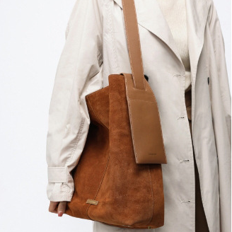 大號麂皮掛耳托特包設計師款慵懶通勤單肩斜挎包