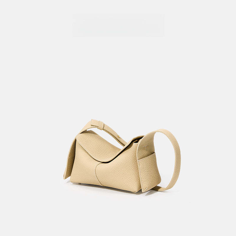 mini屋簷包春夏頭層牛皮通勤斜挎hobo包