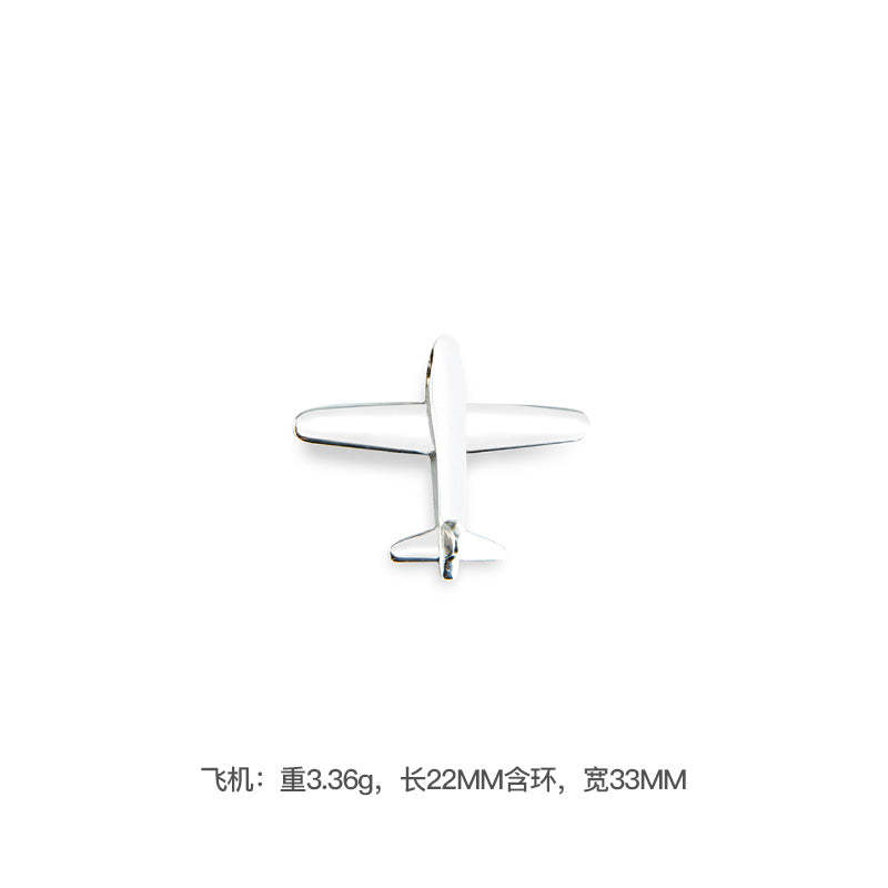 馬登女裝 二戰飛機小閃電純銀吊墜毛衣項鍊掛墜飾品牛皮繩