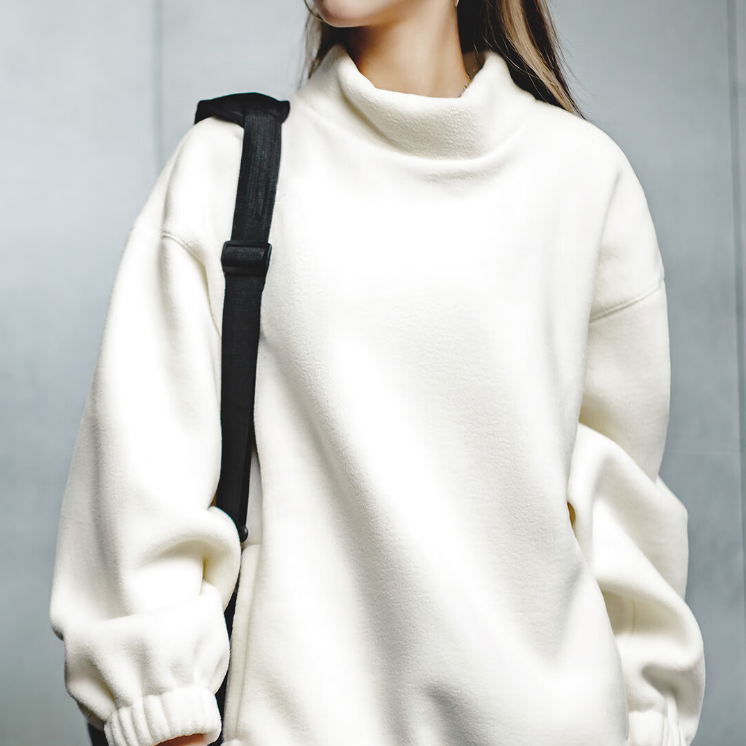 馬登女裝 美式立領搖粒絨衛衣秋冬慵懶風oversize寬鬆長袖上衣