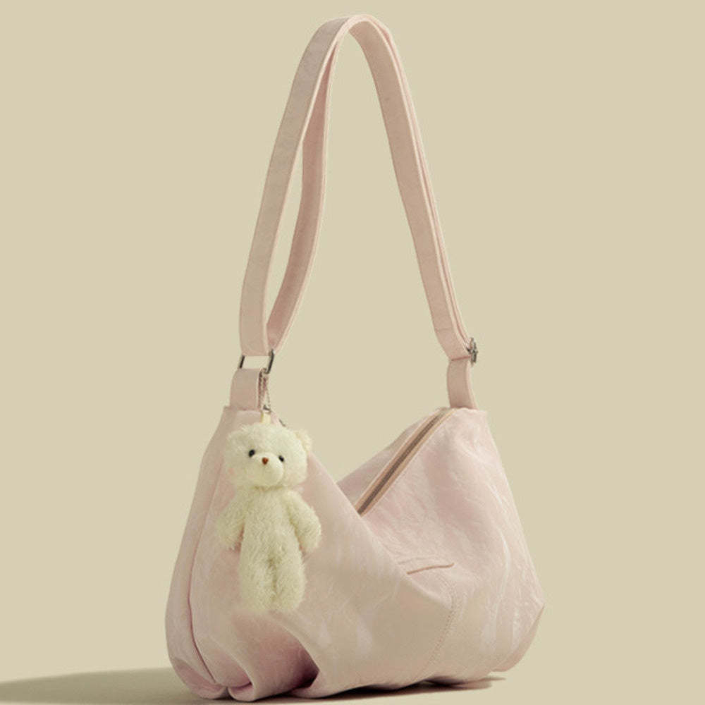 春夏新款絲絨高級感大容量包簡約軟森系百搭通勤托特包