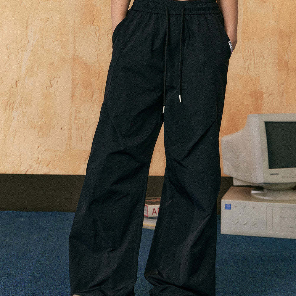 美式復古傘兵工裝褲女夏季速幹街頭寬鬆休閒闊腿拖地褲