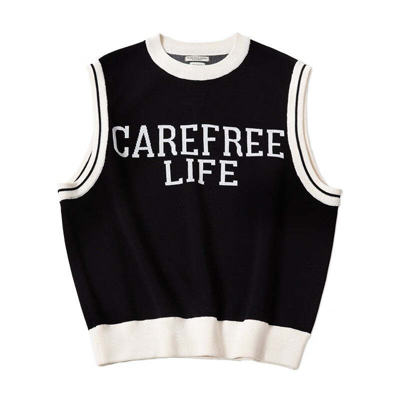 馬登女裝 學院風針織馬甲背心圓領套頭毛衣無袖疊穿上衣夏季新款