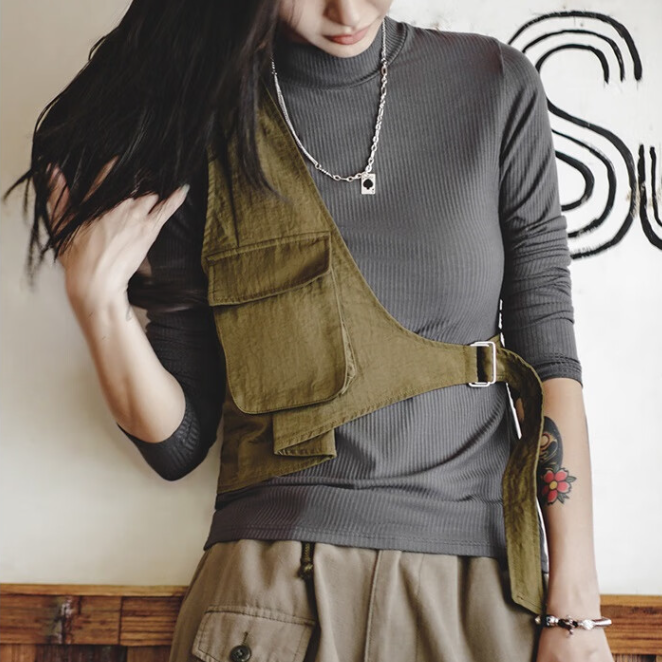 馬登女裝 美式休閒半高領純色打底衫內搭女修身長袖T恤