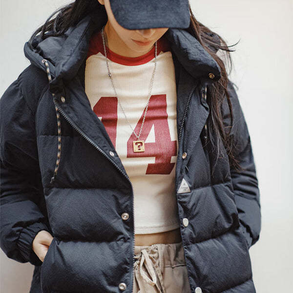 馬登女裝 90白鴨絨羽絨服連帽外套冬季加厚寬鬆麵包服女