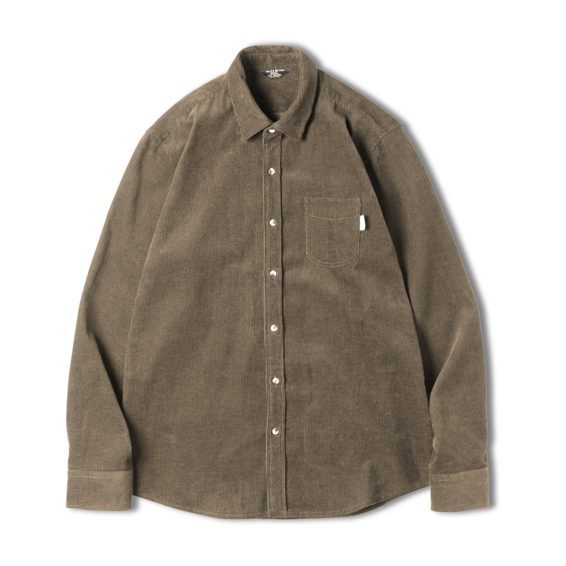 馬登女裝 休閒燈芯絨襯衫寬鬆內搭休閒翻領長袖襯衣女秋冬款上衣