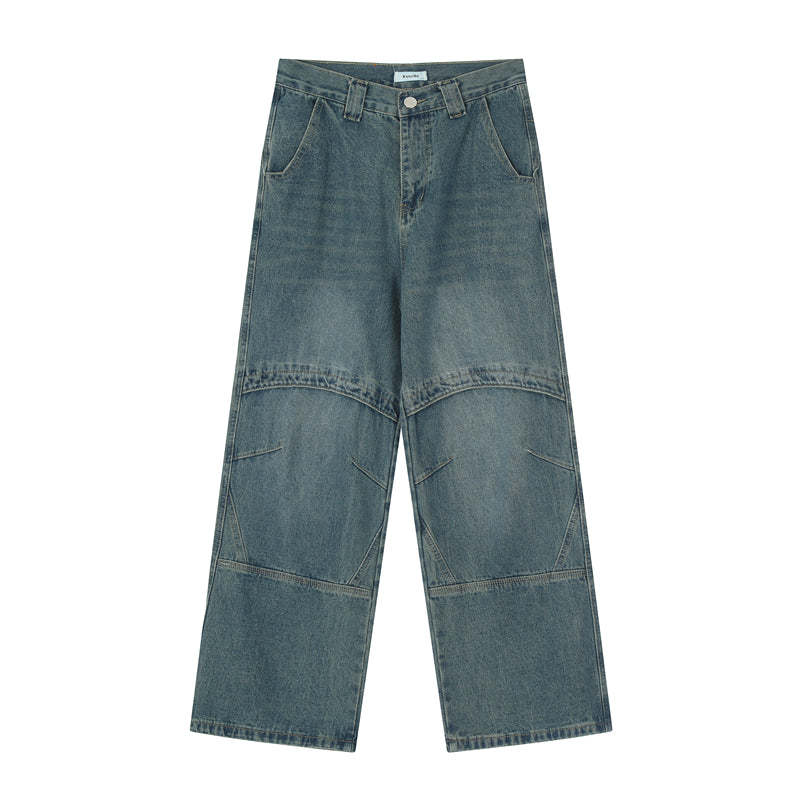 美式oldschool寬鬆闊腿老爹牛仔褲女嘻哈街舞長褲