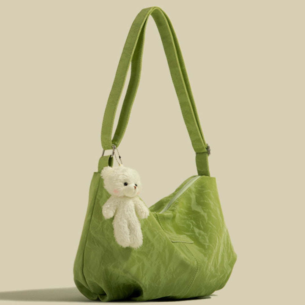 春夏新款絲絨高級感大容量包簡約軟森系百搭通勤托特包