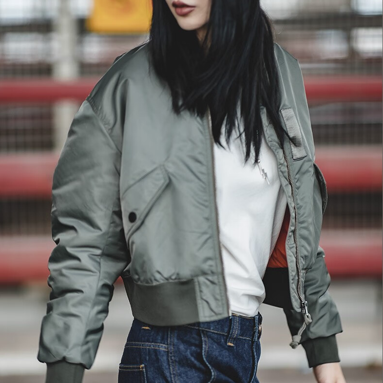 馬登女裝 MA1飛行員夾克秋冬加厚棉服防風保暖棒球服外套女