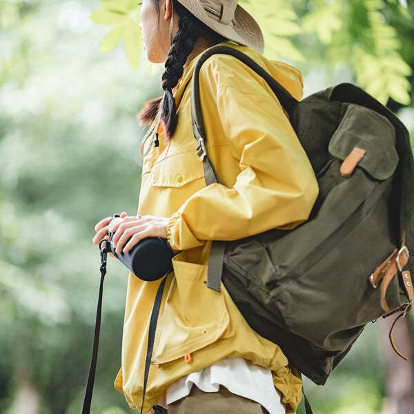 馬登女裝 山系戶外休閒多口袋連帽衣防風套頭上衣美式夾克外套