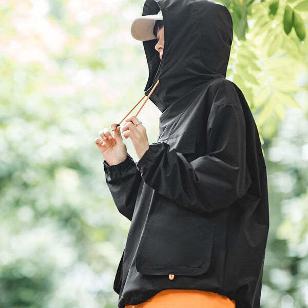 馬登女裝 山系戶外休閒多口袋連帽衣防風套頭上衣美式夾克外套