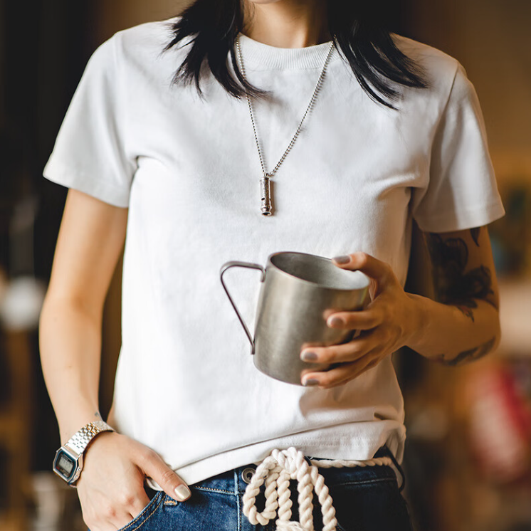 馬登女裝 基礎鹽系短袖打底衫黑白T純棉色半袖顯瘦無感內搭正肩T恤