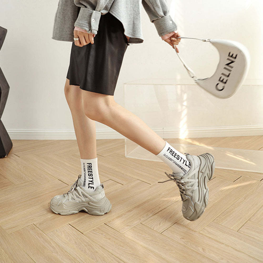 厚底老爹鞋女ins潮鞋子新款網面運動鞋女