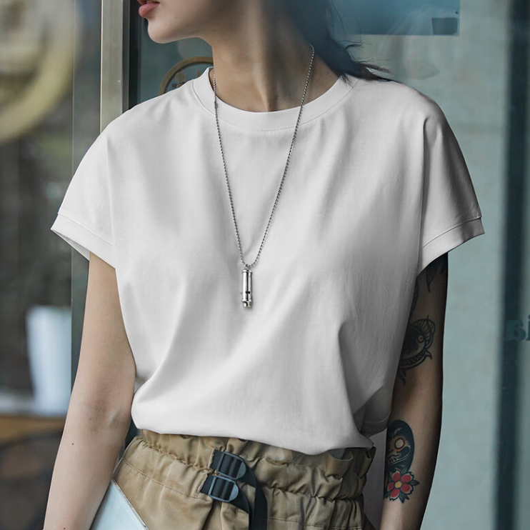 馬登女裝 冰絲上衣落肩基礎鹽系短袖夏凉感打底衫薄款寬鬆圓領T恤