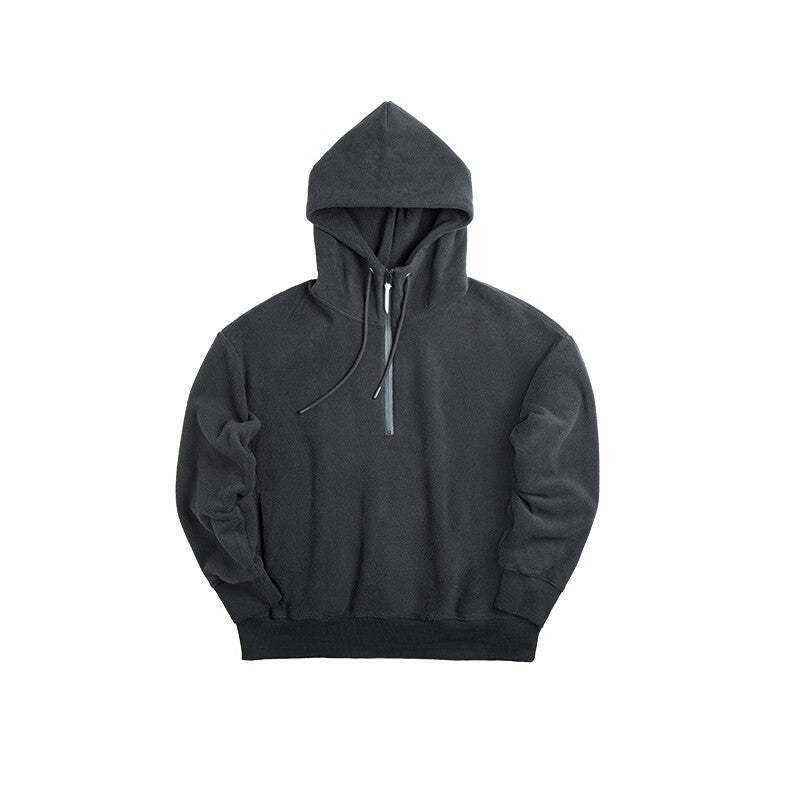 馬登女裝 秋冬新款連帽衛衣加絨保暖套頭衫軟糯純色慵懶風學生衛衣