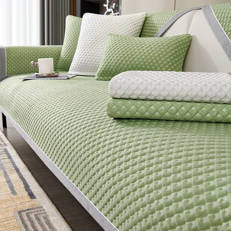 輕奢沙發墊夏季坐墊子冰絲涼墊夏天沙發套罩新款布巾