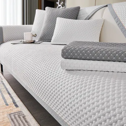 輕奢沙發墊夏季坐墊子冰絲涼墊夏天沙發套罩新款布巾