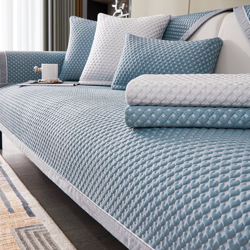 輕奢沙發墊夏季坐墊子冰絲涼墊夏天沙發套罩新款布巾