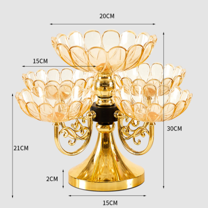 多層旋轉高檔水晶果盤這款精美的多層旋轉水晶水果盤可提升您的用餐體驗