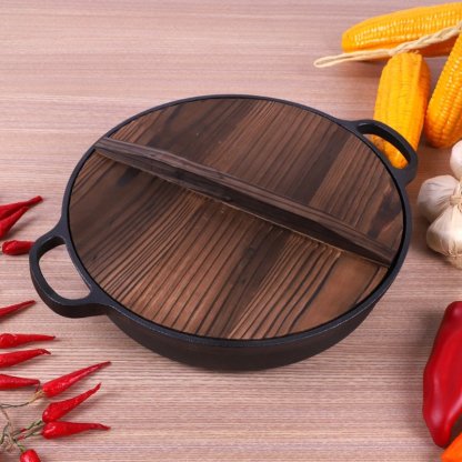 家用鑄鐵平底鍋 老式加厚煎鍋 专用生鐵煎鍋 燃氣爐適用鑄鐵平底鍋 煎鍋不粘鍋適用電磁爐