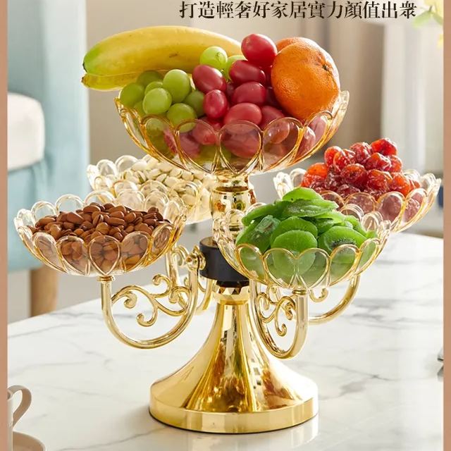 多層旋轉高檔水晶果盤這款精美的多層旋轉水晶水果盤可提升您的用餐體驗