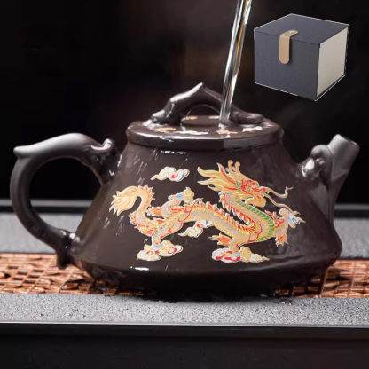 遇熱變色龍鳳紫砂壺