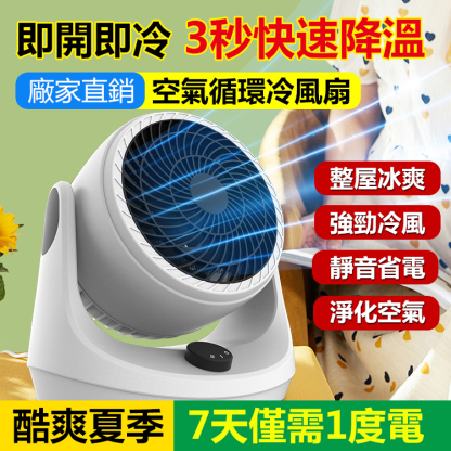 【即開即冷 3秒快速降溫】2024新款空氣循環冷風扇