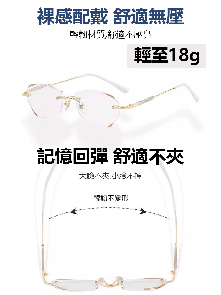 新款水晶超輕時尚老花眼鏡