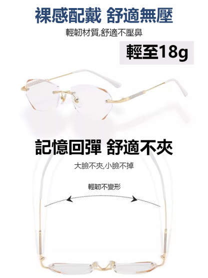 新款水晶超輕時尚老花眼鏡