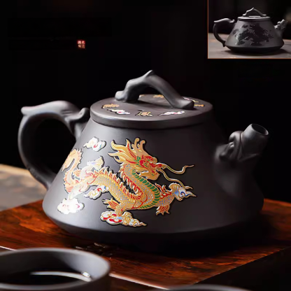 遇熱變色龍鳳紫砂壺