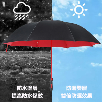 雙層高爾夫雨傘全纖維長柄