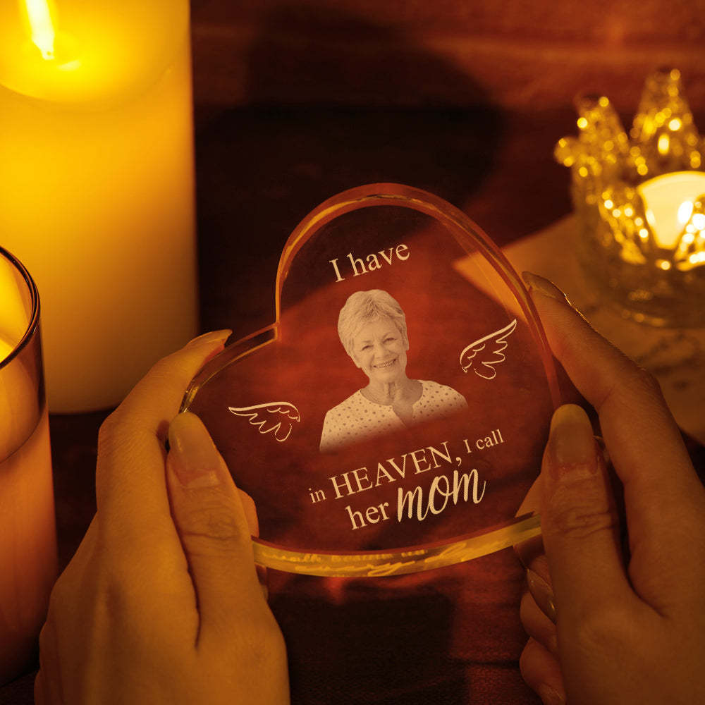 Engraved Crystal Photo Gift In Memorial Gifts For Mom