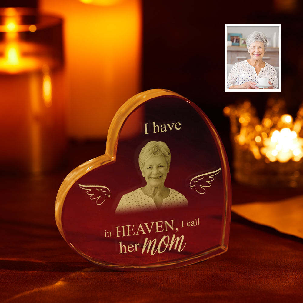 Engraved Crystal Photo Gift In Memorial Gifts For Mom
