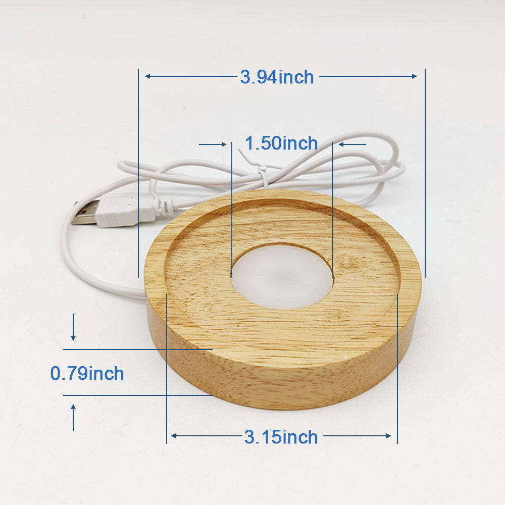 Wooden LED Base 7 Colors(3.94*0.79inch)
