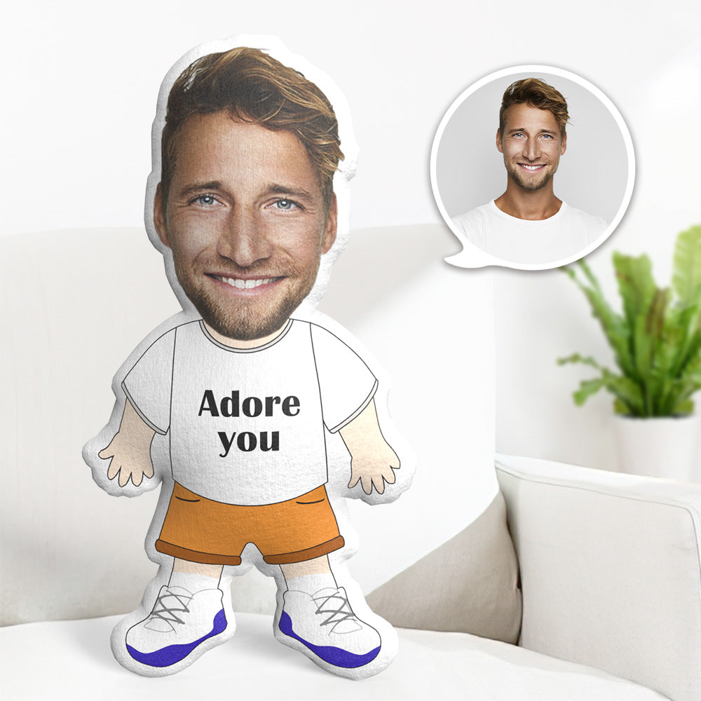 Mein Gesicht Kissen Personalisiertes Fotokissen Personalisiertes Minime Kissen Nachrichtenkissen Geschenke Für Ihn - Adore You - MiniMe Pillow