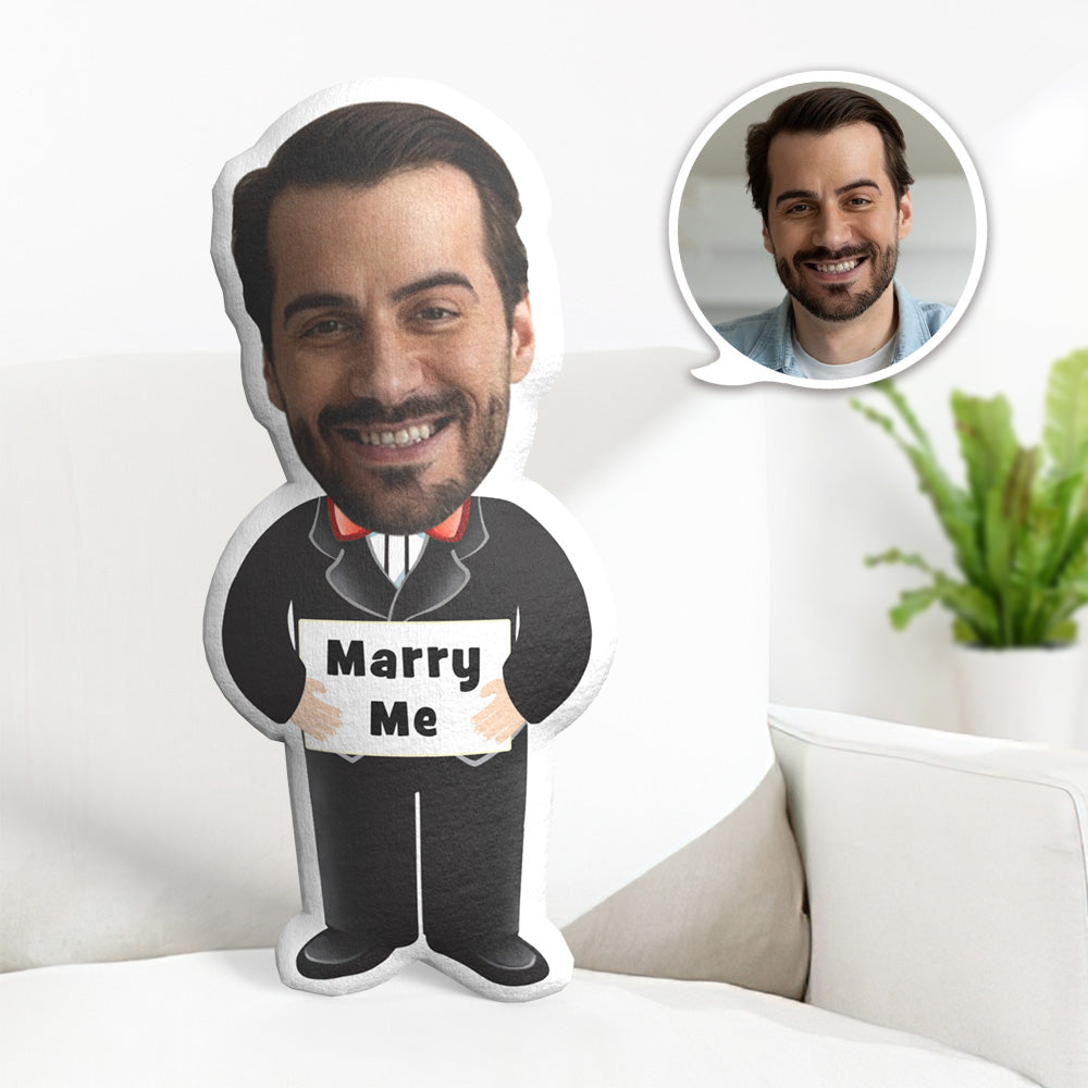 Mein Gesicht Kissen Personalisiertes Fotokissen Personalisiertes Minime Kissen Nachrichtenkissen Geschenke Für Sie - Heirate Mich - MiniMe Pillow