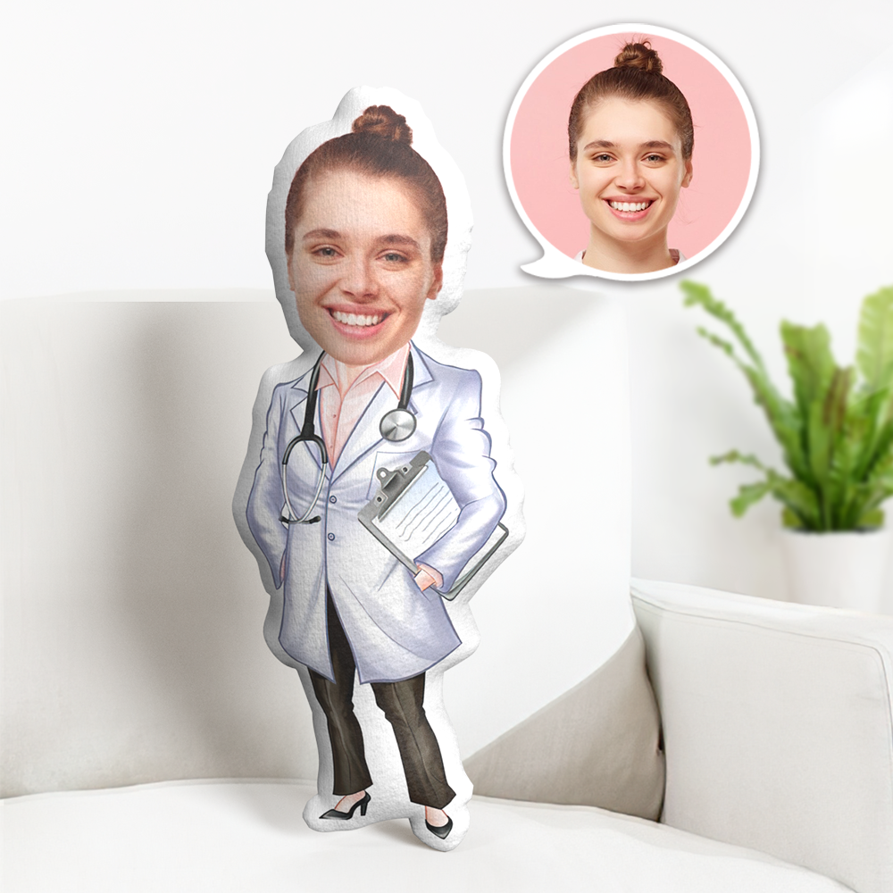 Personalisiertes Gesichtskissen Personalisierte Gesichtspuppe Ärztin Puppe Minime Kissen Geschenke Für Sie - MiniMe Pillow