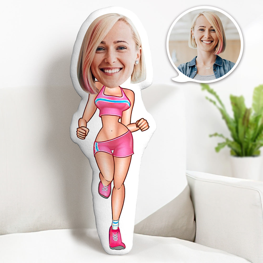 Benutzerdefiniertes Gesichtskissen Personalisierte Gesichtspuppe Frau Joggingpuppe Minime Kissen Geschenke Für Sie - MiniMe Pillow