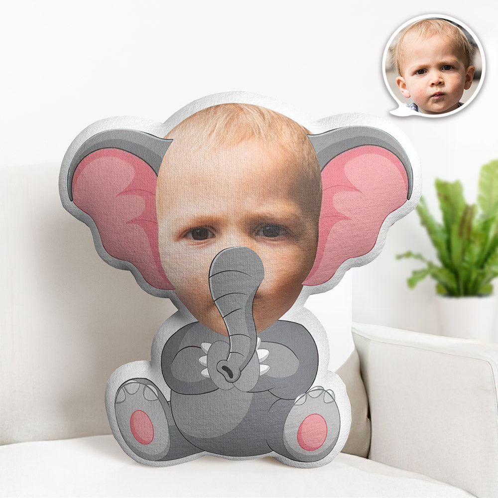 Personalisiertes Gesichtskissen Personalisiertes Fotokissen Elefant Minime Kissen Geschenke Für Kinder - MiniMe Pillow