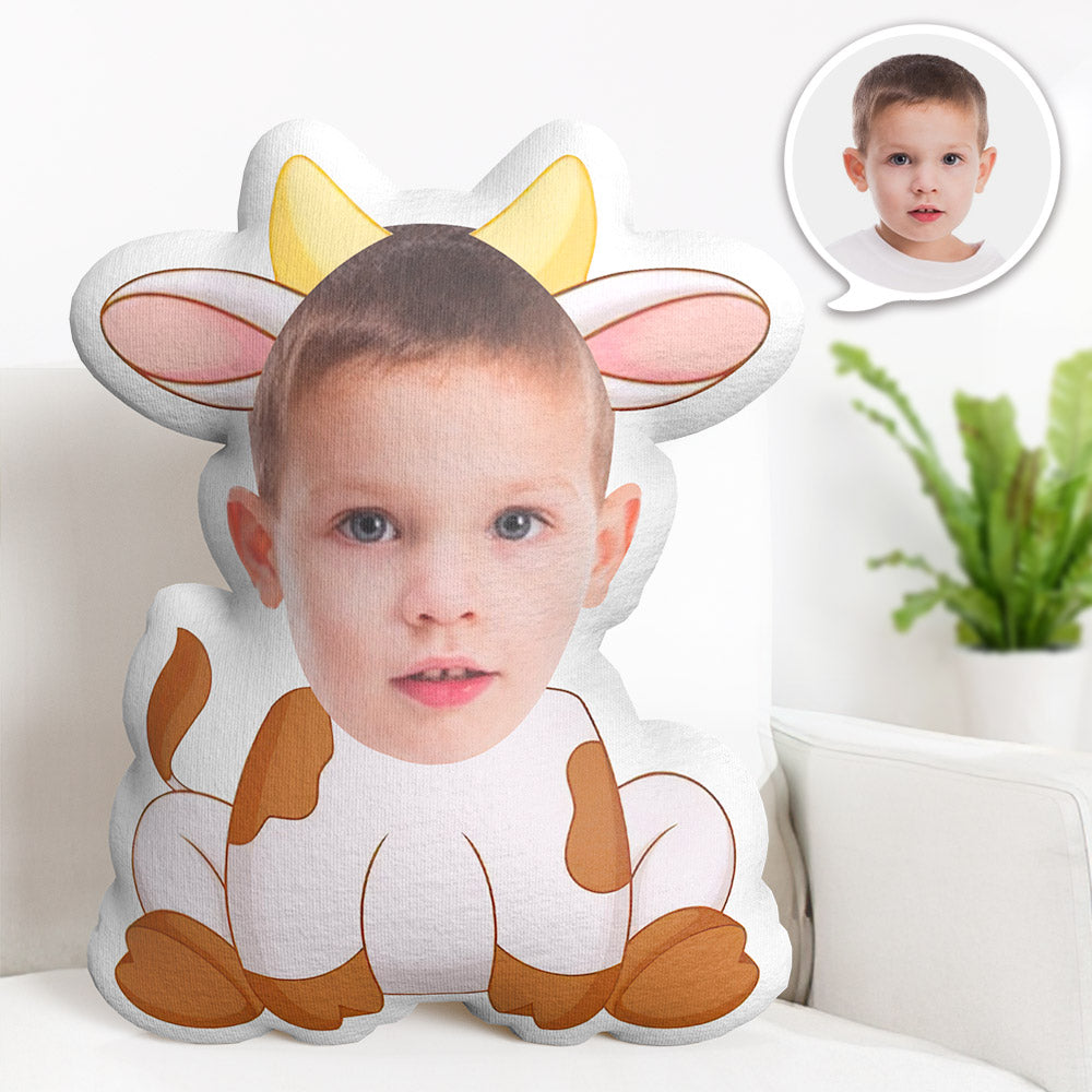 Personalisiertes Gesichtskissen Personalisiertes Fotokissen Kuh Minime Kissen Geschenke Für Kinder - MiniMe Pillow