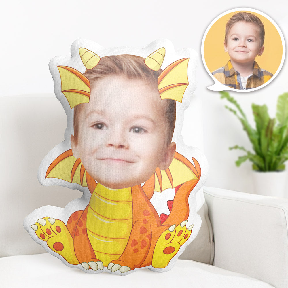 Personalisiertes Gesichtskissen Personalisiertes Fotokissen Geflügelter Drache Minime Kissen Geschenke Für Kinder - MiniMe Pillow