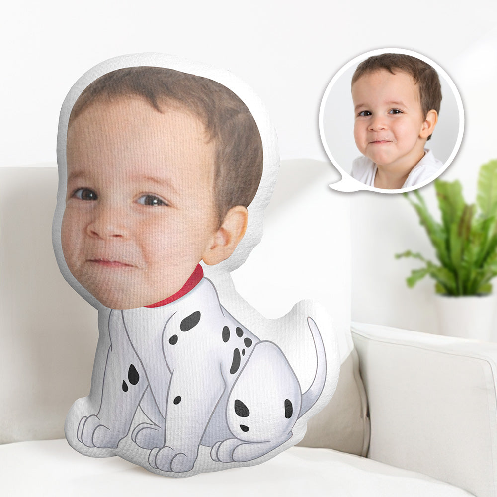 Personalisiertes Gesichtskissen Personalisiertes Fotokissen Gefleckter Hund Minime Kissen Geschenke Für Kinder - MiniMe Pillow